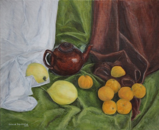 изображение книги Алексей Береговой Натюрморт с чайником и фруктами 